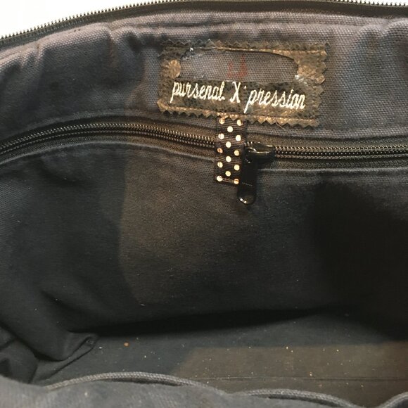 XL brown\gold zip top bag 12t x 18 laptop files and overnight bag textured fabic - Picture 4 of 4